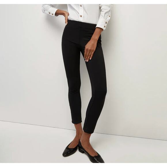 VERONICA BEARD Women Black Zip-back Scuba Pant Ankle Pant Size 4 - Picture 1 of 4